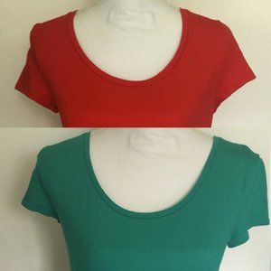 Ann taylor Bundle Of Tees SzSmall Green and Red